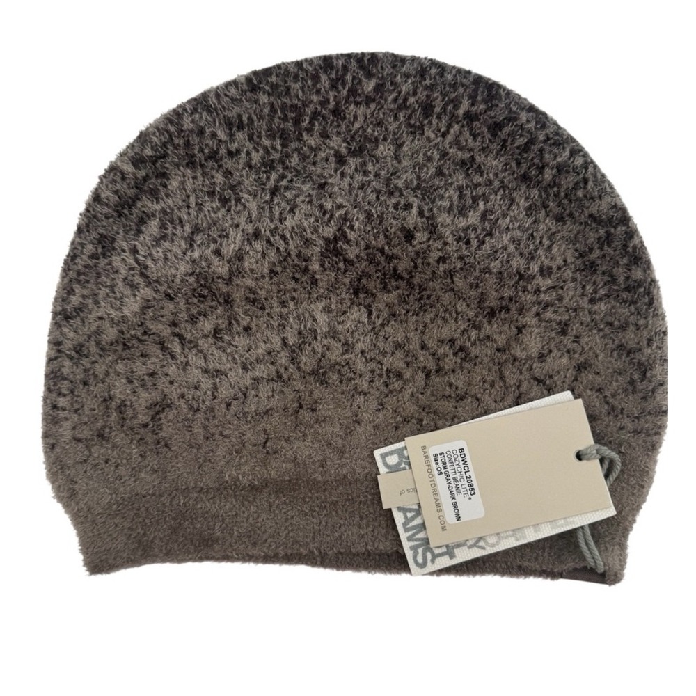 NWT Barefoot Dreams CozyChic‎ Lite Confetti Beanie Storm Gray Dark Brown